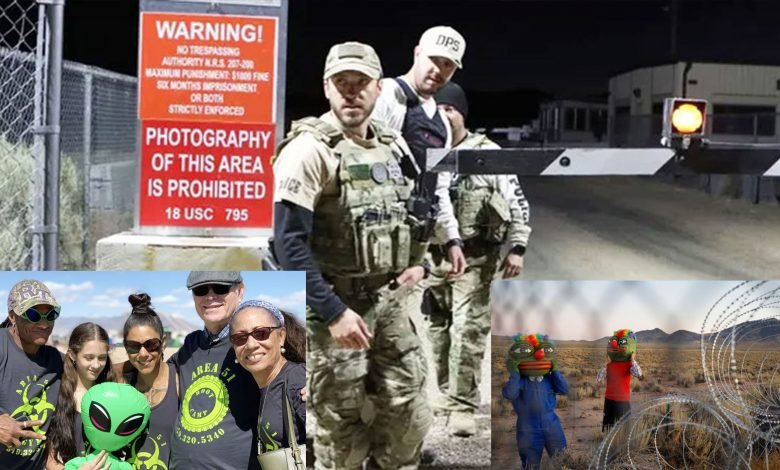 عوام وارننگ کے باوجود خفیہ فوجی اڈے پر پہنچ گئے 1 intere