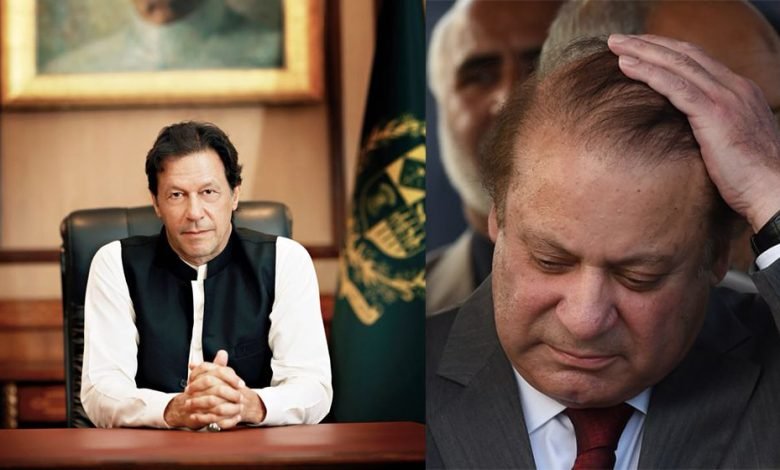 ’خان صاحب نے تلخ انداز میں کہا، دیکھتے ہیں نوازشریف کیسے بھاگتا ہے‘ 1 imran khan nawaz sharif