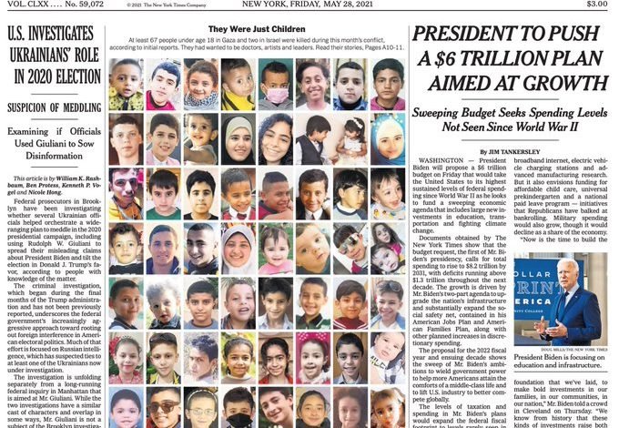 New York Times pays tribute to children martyred in Gaza war