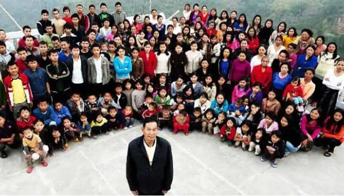 The head of the world's largest family with 38 wives and 89 children has died