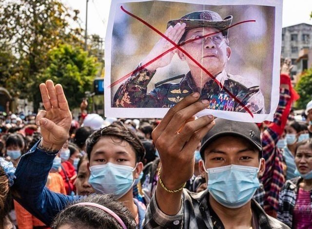 Clashes erupt during protests in Myanmar