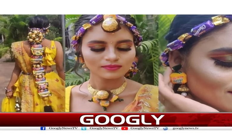 خود کو چاکلیٹس سے سجانے والی بھارتی دُلہن کی ویڈیو وائرل 1 Indian Bride Weird News