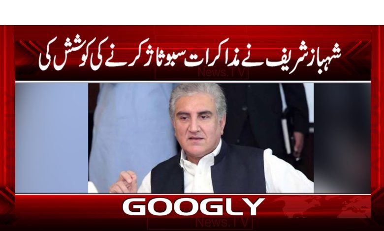 Shah Mahmood Qureshi Blame Shahbaz Sharif News in Urdu