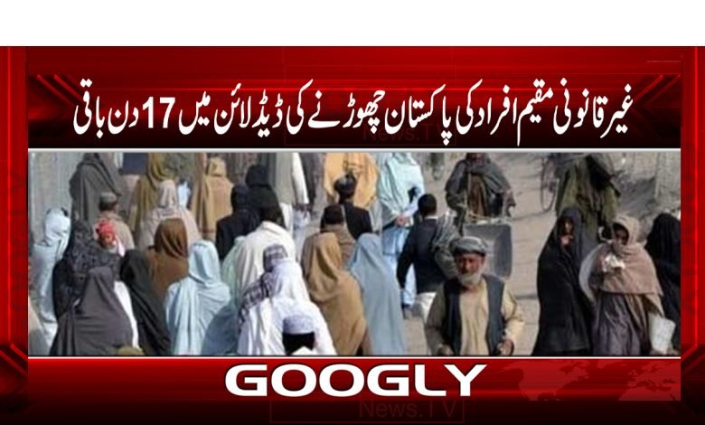 غیرقانونی مقیم افراد کی پاکستان چھوڑنے کی ڈیڈ لائن میں 17دن باقی 1 17DayLeft,DeadlineForIllegal ResidentLeavPakUrdu