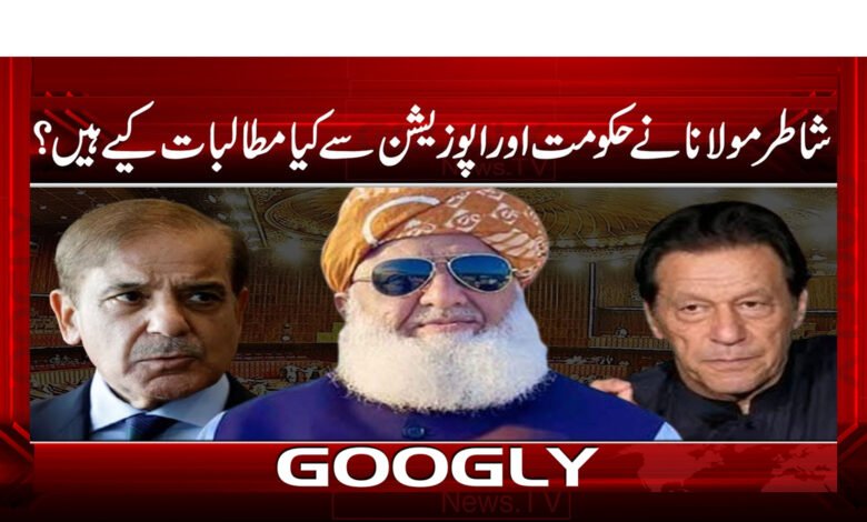 شاطر مولانا نے حکومت اور اپوزیشن سے کیا مطالبات کیے ہیں؟