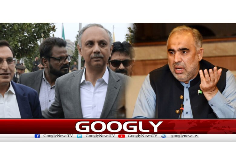 اسد قیصر کا عمر ایوب کی گرفتاری کیخلاف عدالت جانےکا اعلان