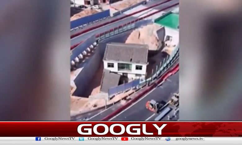 The government built a motorway in the area after refusing to demolish the houses