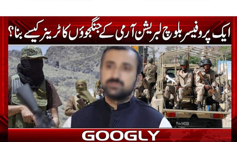 How did a professor become a trainer for Baloch Liberation Army fighters?