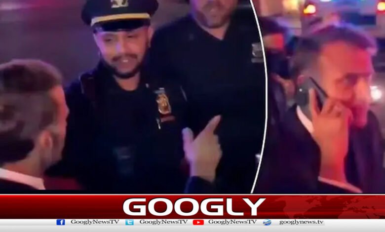 ٹرمپ کاقافلہ گزرنےپرفرانسیسی صدرکوسڑک پرروکنےکی ویڈیووائرل 1 Video of French President being stopped on the road as Trump's motorcade passes goes viral