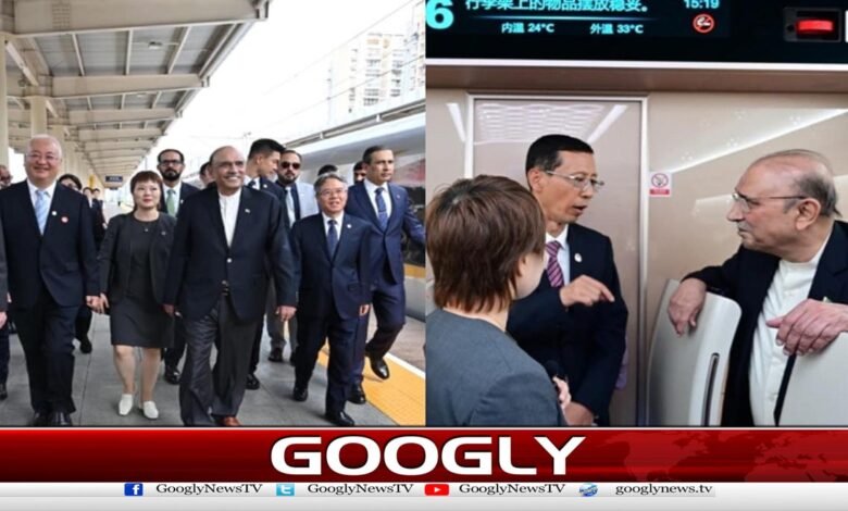 President Zardari travels by high-speed train in China, briefed on earthquake warning system