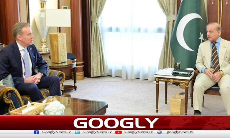 شہباز شریف کی ورلڈ اکنامک فورم کے صدر سے ملاقات، باہمی امورپرتبادلہ خیال
