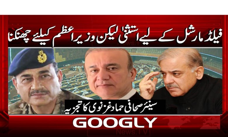 فیلڈ مارشل کے لیے استثنیٰ لیکن وزیراعظم کے لیے چھنکنا 1 9 فیلڈ مارشل کو آئینی استثنا 1