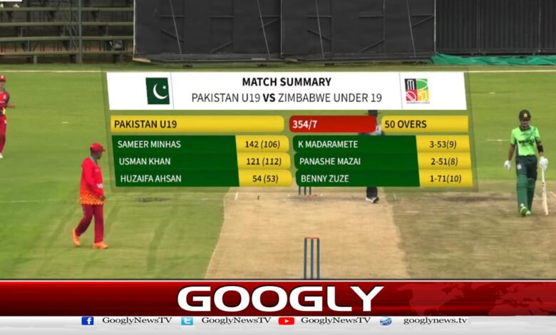 Under-19 tri-series ODI between Pakistan and Zimbabwe abandoned due to rain