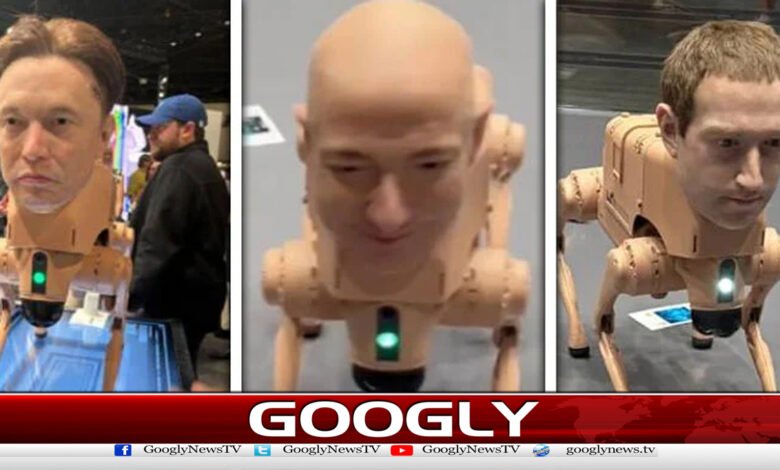 Miami: Robotic dogs with the faces of billionaires have caused a stir