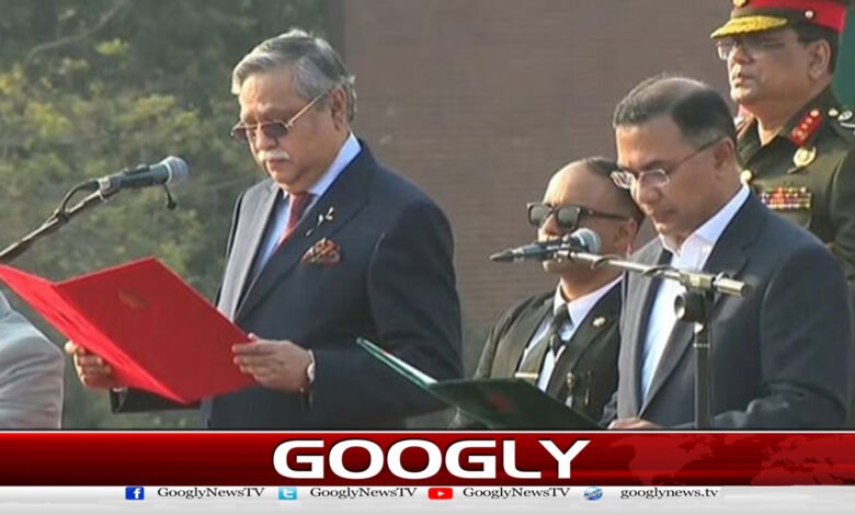 Bangladesh's newly elected Prime Minister Tariq Rahman takes oath