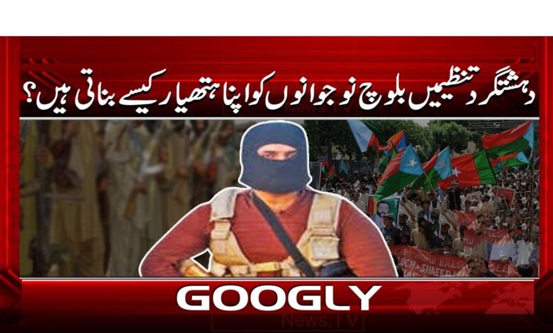 How do terrorist organizations use Baloch youth as their weapons?