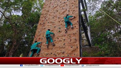 Climbing a 15-meter high wall is mandatory for graduation.