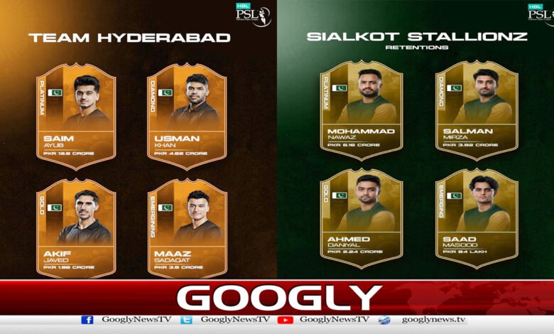 PSL میں شامل نئی فرنچائزز سیالکوٹ اور حیدرآباد نے ریٹینشنز کا اعلان کردیا 1 New PSL Franchises Sialkot and Hyderabad Announce Retained Players