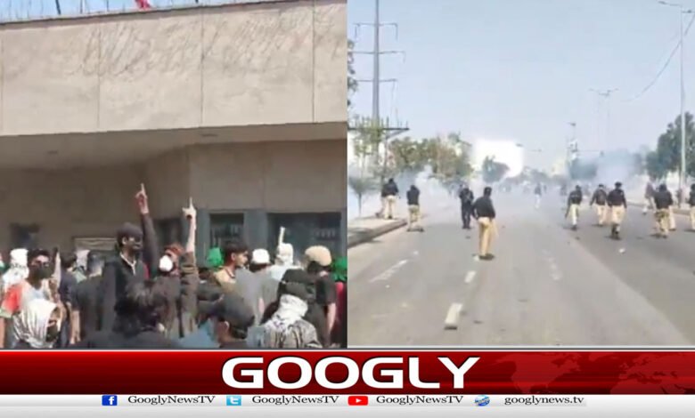 ایران پر امریکی حملوں کیخلاف پاکستان میں مظاہرے، امریکی قونصلیٹ میں داخلے کی کوشش