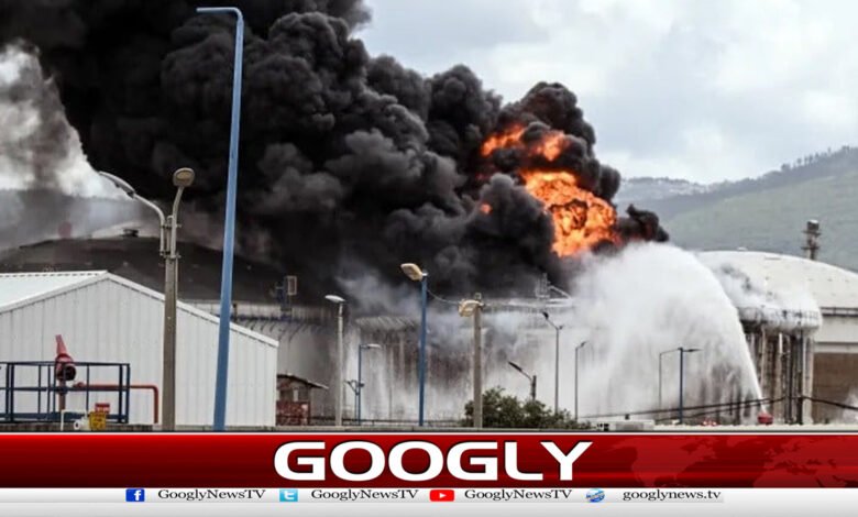 Iran launches second major attack on Israel's Haifa oil refinery, sparks fire