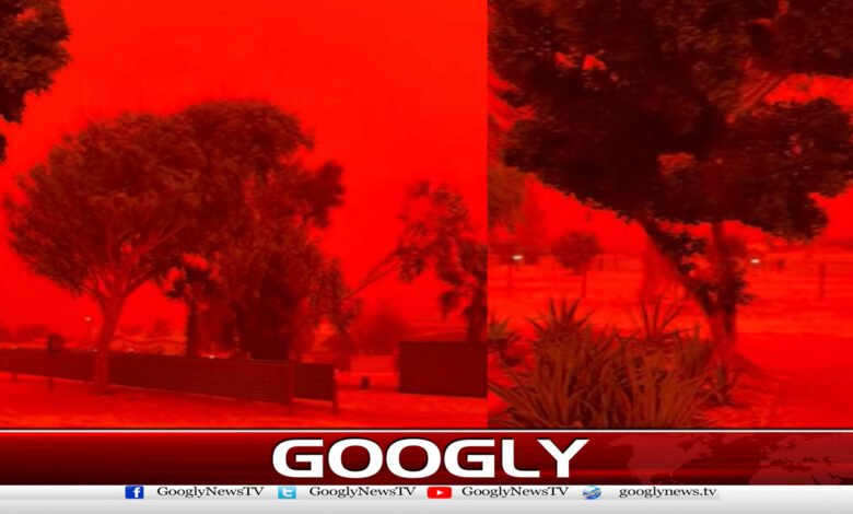 Storm turns sky red in Australia