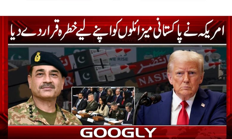 امریکہ نے پاکستانی میزائلوں کو اپنے لیے خطرہ قرار دے دیا 1 US declares Pakistani missiles a threat to itself
