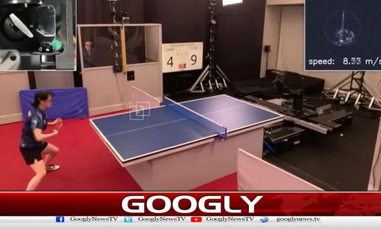 Robot defeats table tennis players