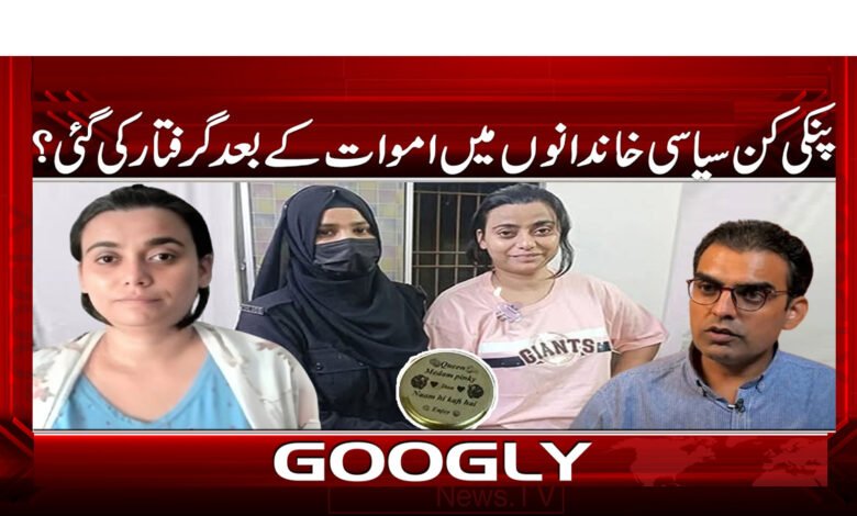 Pinky was arrested after deaths in which political families?