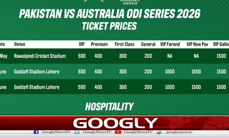 Ticket sales begin for Pak-Australia ODI series
