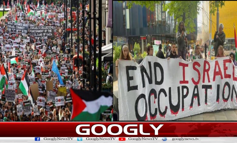 برطانیہ میں فلسطین کے حق میں مظاہرے 1 Pro-Palestinian protests in Britain