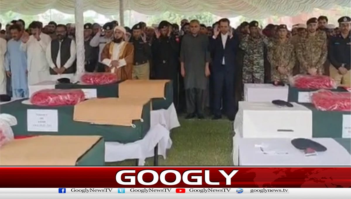 پشاور،خوارج سے مقابلے میں شہید ایف سی کے6جوانوں کی نمازجنازہ ادا