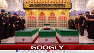 روضہ حضرت امام حسین ؓ پرشہید علی خامنہ ای کی نمازجنازہ اداکردی گئی 5 The funeral prayer for the martyr Ali Khamenei was offered at the shrine of Hazrat Imam Hussain (RA).