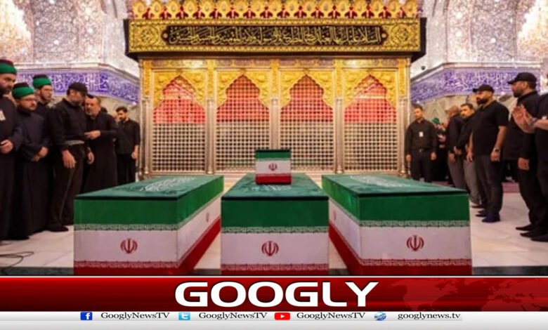 The funeral prayer for the martyr Ali Khamenei was offered at the shrine of Hazrat Imam Hussain (RA).