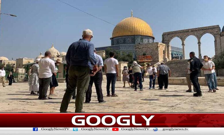 درجنوں یہودی آبادکاروں کا مسجد اقصیٰ پر پھر دھاوا، مسلمانوں پر پابندیاں 1 Dozens of Jewish settlers stormed Al-Aqsa Mosque again, restrictions on Muslims