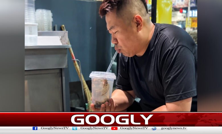 Video of Chinese man drinking a drink with 'live frog' goes viral