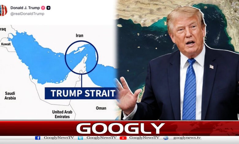 ٹرمپ نے آبنائے ہرمز کو اپنی جاگیر قراردےکرنقشہ شیئرکردیا 1 Trump shares map declaring Strait of Hormuz his fiefdom