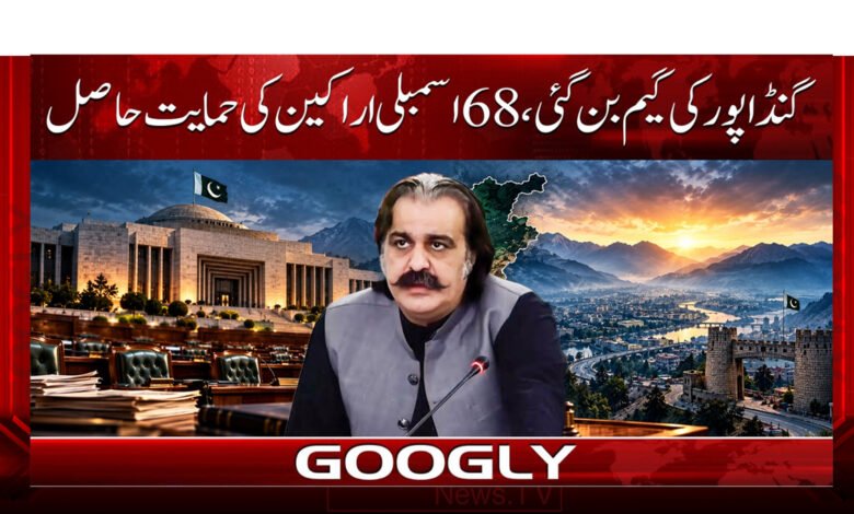 Gandapur’s position is secured; he has the support of 68 assembly members.