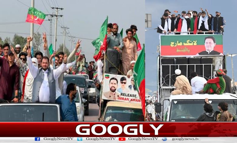 PTI's long march has reached Charsadda.