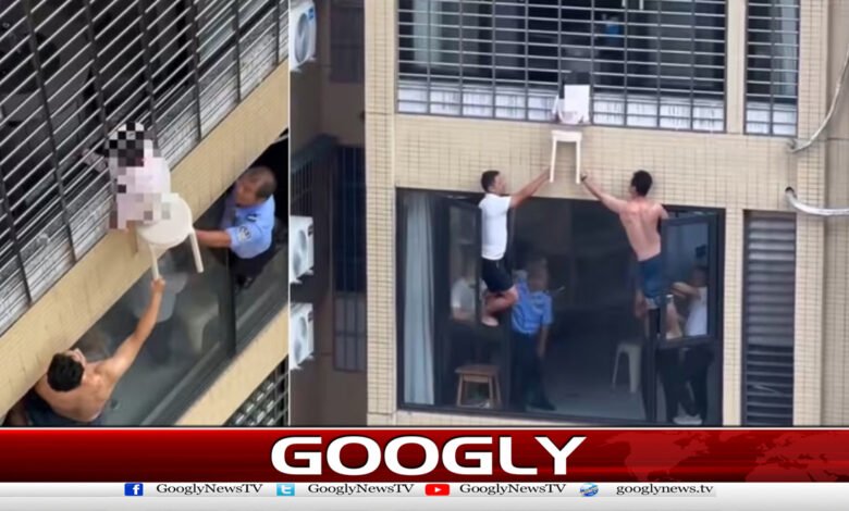 A girl hanging from the 12th floor survived.