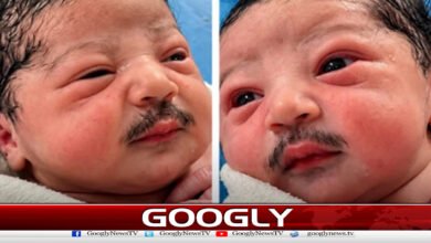 Newborn baby with thick mustache goes viral on social media