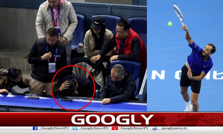 Russian tennis star disqualified from semi-final for hitting spectator with ball.